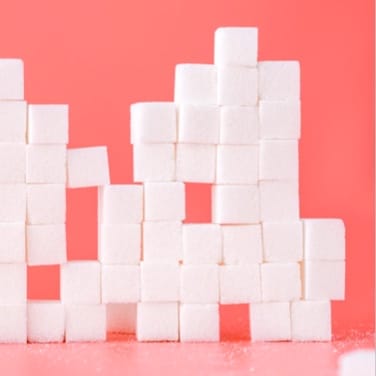 sugar cubes stacked on each other